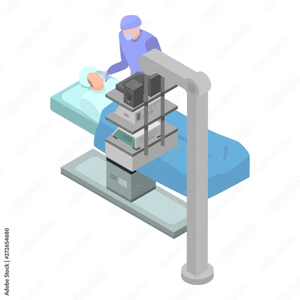 Poster surgery operation icon. isometric of surgery operation vector icon for web design isolated on white 