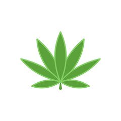 Cannabis Marijuana Leaf Vector Icon. Logo Illustration