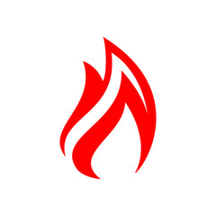 Fire flame icon. Flame isolated on white background. Fire flame silhouette. Simple icon.