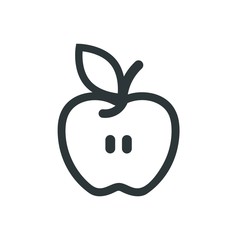 cartoon apple half vector outline