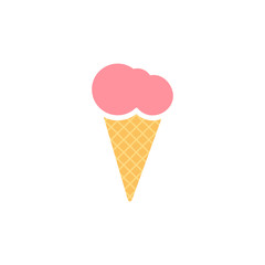 Ice cream cone icon isolated. Modern sweet vanilla desert sign. Trendy vector chocolate cram symbol for web site design, button to mobile app. Logo ice cream illustration.