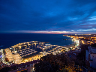 Blanes girona costa brava noche vistas aereas 