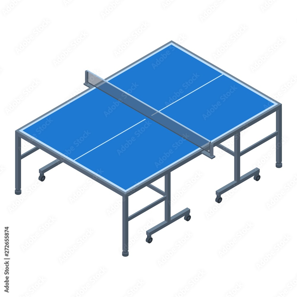 Poster ping pong table icon. isometric of ping pong table vector icon for web design isolated on white back