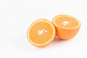 Orange Slices on White Background. Citrus fruit . Healthy freshness food. Summer fruits with vitamin