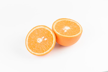 Orange Slices on White Background. Citrus fruit . Healthy freshness food. Summer fruits with vitamin