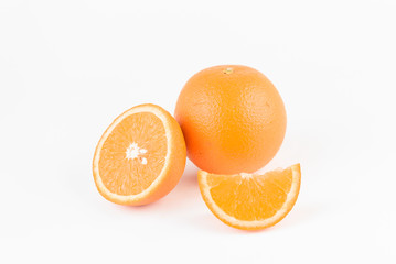 Orange Slices on White Background. Citrus fruit . Healthy freshness food. Summer fruits with vitamin