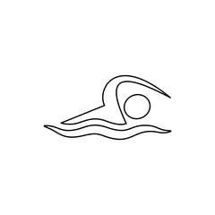 Swimming man icon from sports collection. Swimming man logo icon isolated on white background. Thin line, outline, linear icon