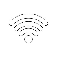 Wi-Fi signal sign modem internet icon. Thin line, outline, linear icon