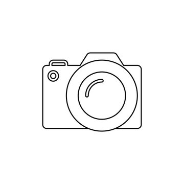 Photo Camera icon vector Photography flat sign symbols logo illustration isolated on white background. Thin line, outline, linear icon