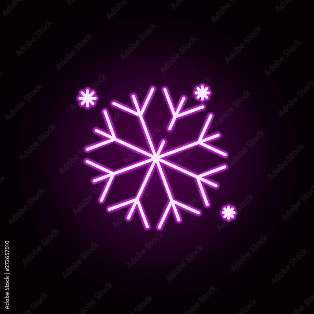 Aufkleber snowflake neon icon. elements of winter set. simple icon for websites, web design, mobile app, info 