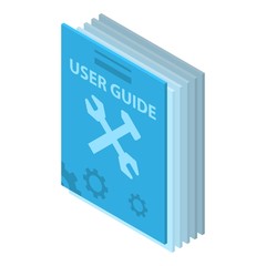 User guide book icon. Isometric of user guide book vector icon for web design isolated on white background