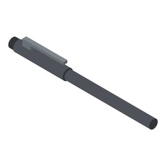 Black pen icon. Isometric of black pen vector icon for web design isolated on white background