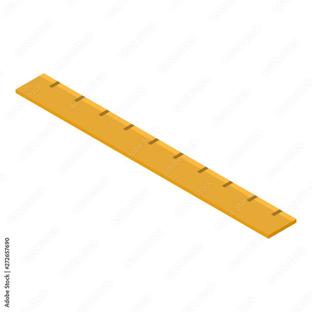 Poster yellow ruler icon. isometric of yellow ruler vector icon for web design isolated on white background