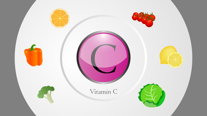 Vitamin C sources vector illustration