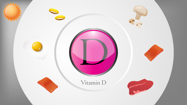 Vitamin D sources vector illustration