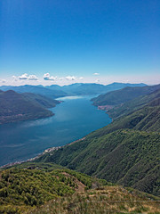 Panoramic view of Lake Maggiore, between Switzerland and Italy.