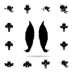 wings of the demon icon. Universal set of angel and demon for website design and development, app development