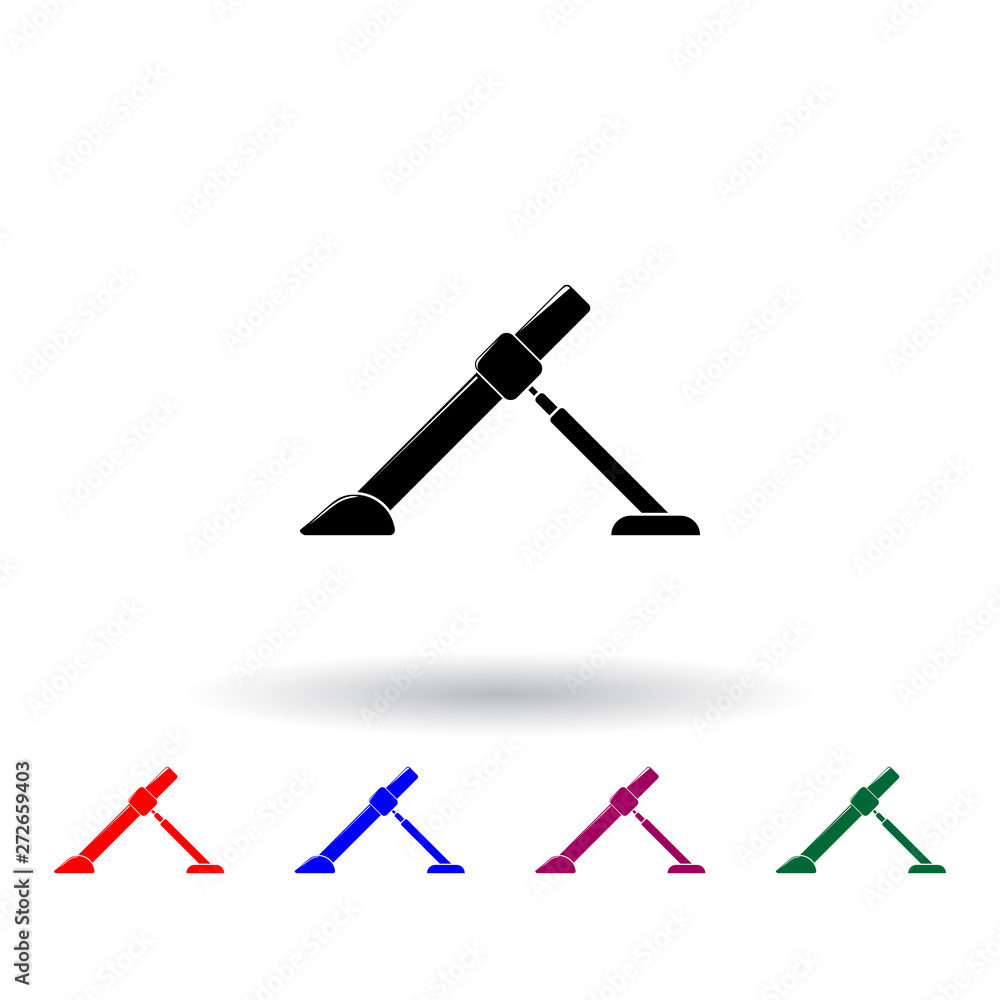 Aufkleber mortar multi color icon. elements of army & war set. simple icon for websites, web design, mobile ap