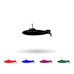 Submarine multi color icon. Elements of army & war set. Simple icon for websites, web design, mobile app, info graphics