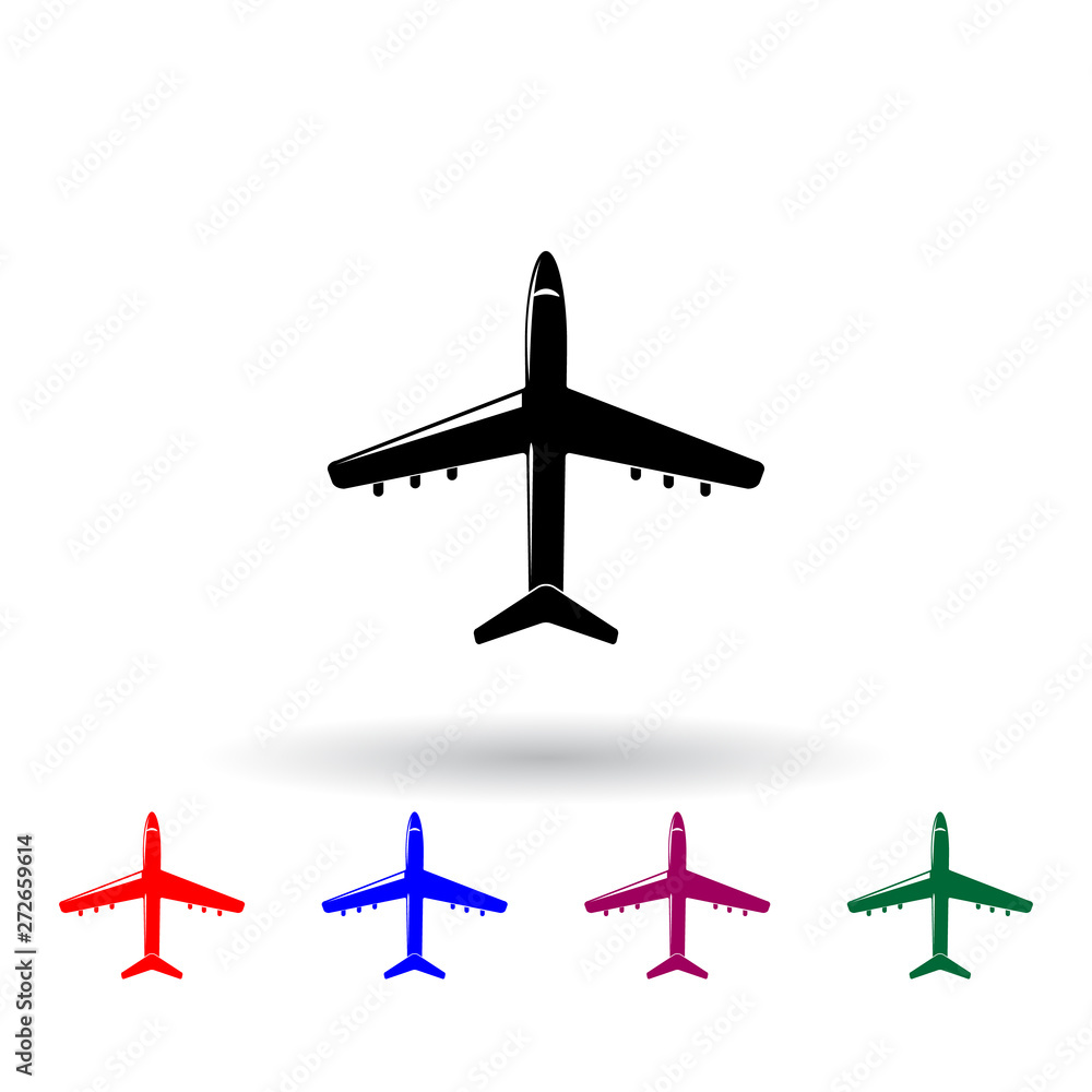 Poster war plane multi color icon. elements of army & war set. simple icon for websites, web design, mobile