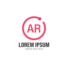 AR Letter Logo Design. Creative Modern AR Letters Icon Illustration