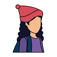 happy young woman with schoolbag