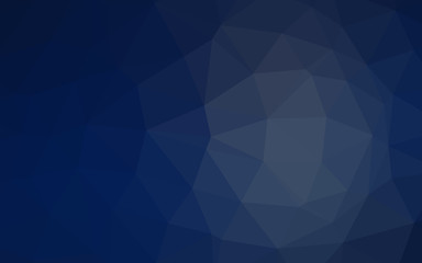 Dark BLUE vector shining triangular background.