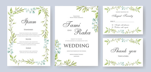 Fototapeta na wymiar Wedding ornament with beautiful invitation card template