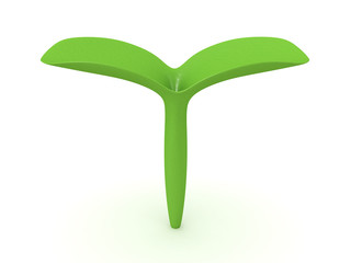 3D Rendering of seedling sprout plant growing