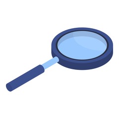 Blue magnify glass icon. Isometric of blue magnify glass vector icon for web design isolated on white background