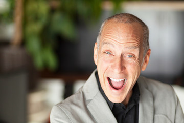 Funny classic grandfather. He is a elderly happy men