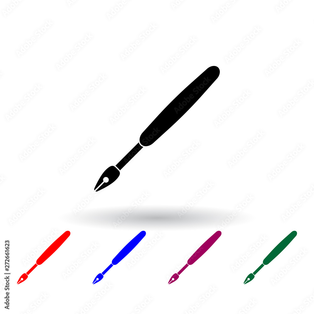 Poster ink pen multi color icon. elements of art and painting set. simple icon for websites, web design, mo