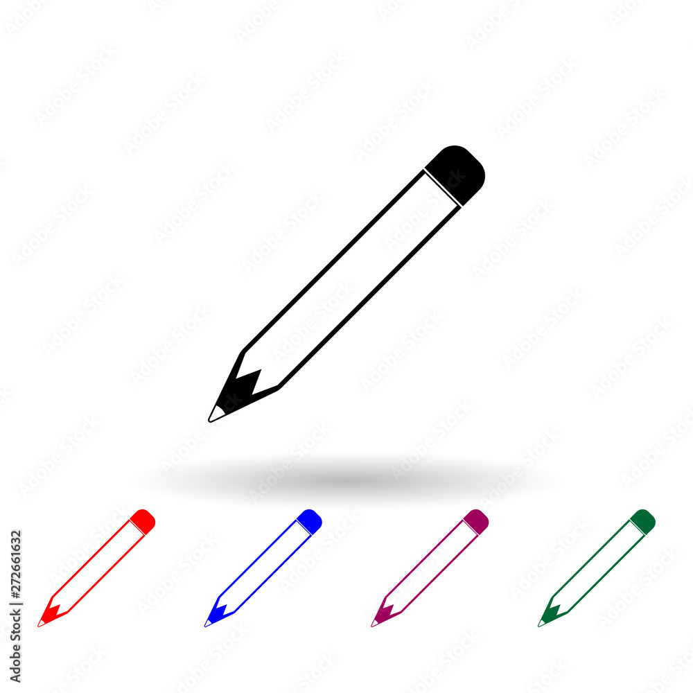 Poster pencil multi color icon. elements of art and painting set. simple icon for websites, web design, mob