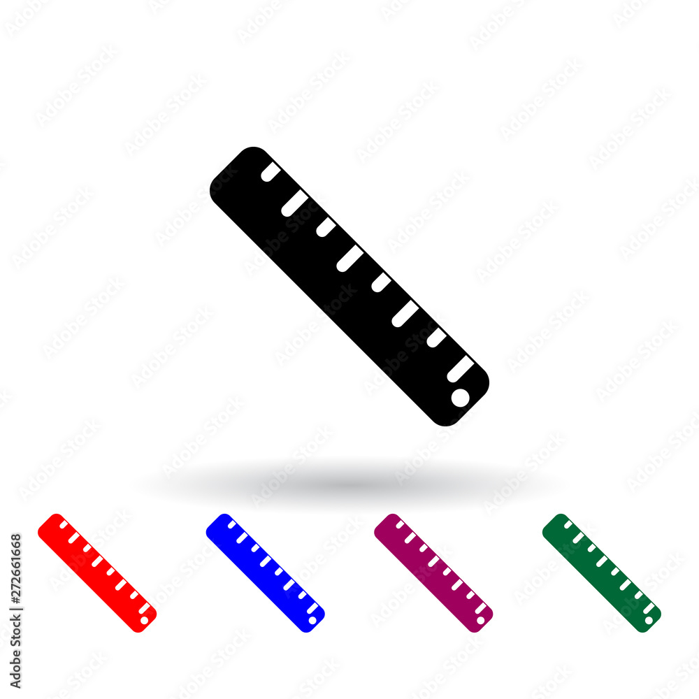 Poster ruler multi color icon. elements of art and painting set. simple icon for websites, web design, mobi
