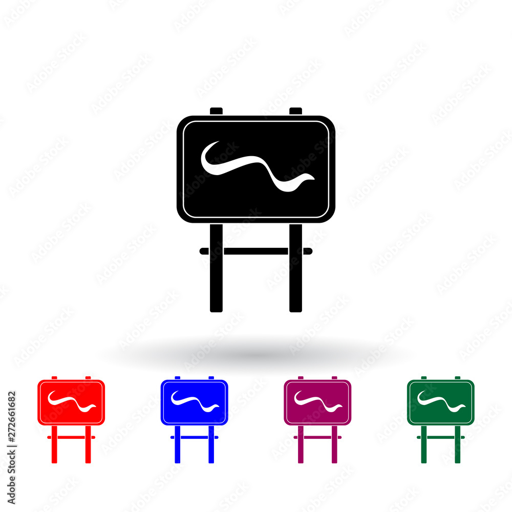 Poster easel multi color icon. elements of art and painting set. simple icon for websites, web design, mobi
