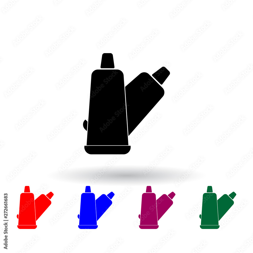 Poster a tube of paints multi color icon. elements of art and painting set. simple icon for websites, web d