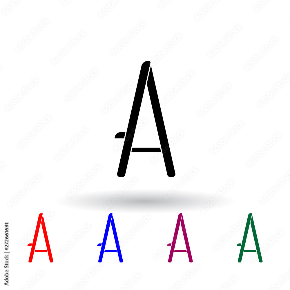 Poster easel multi color icon. elements of art and painting set. simple icon for websites, web design, mobi