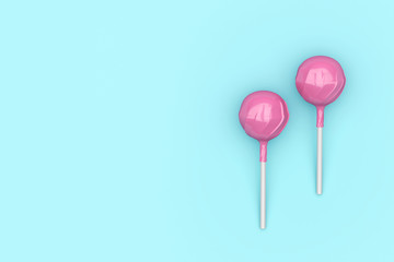 Two pink lollipops