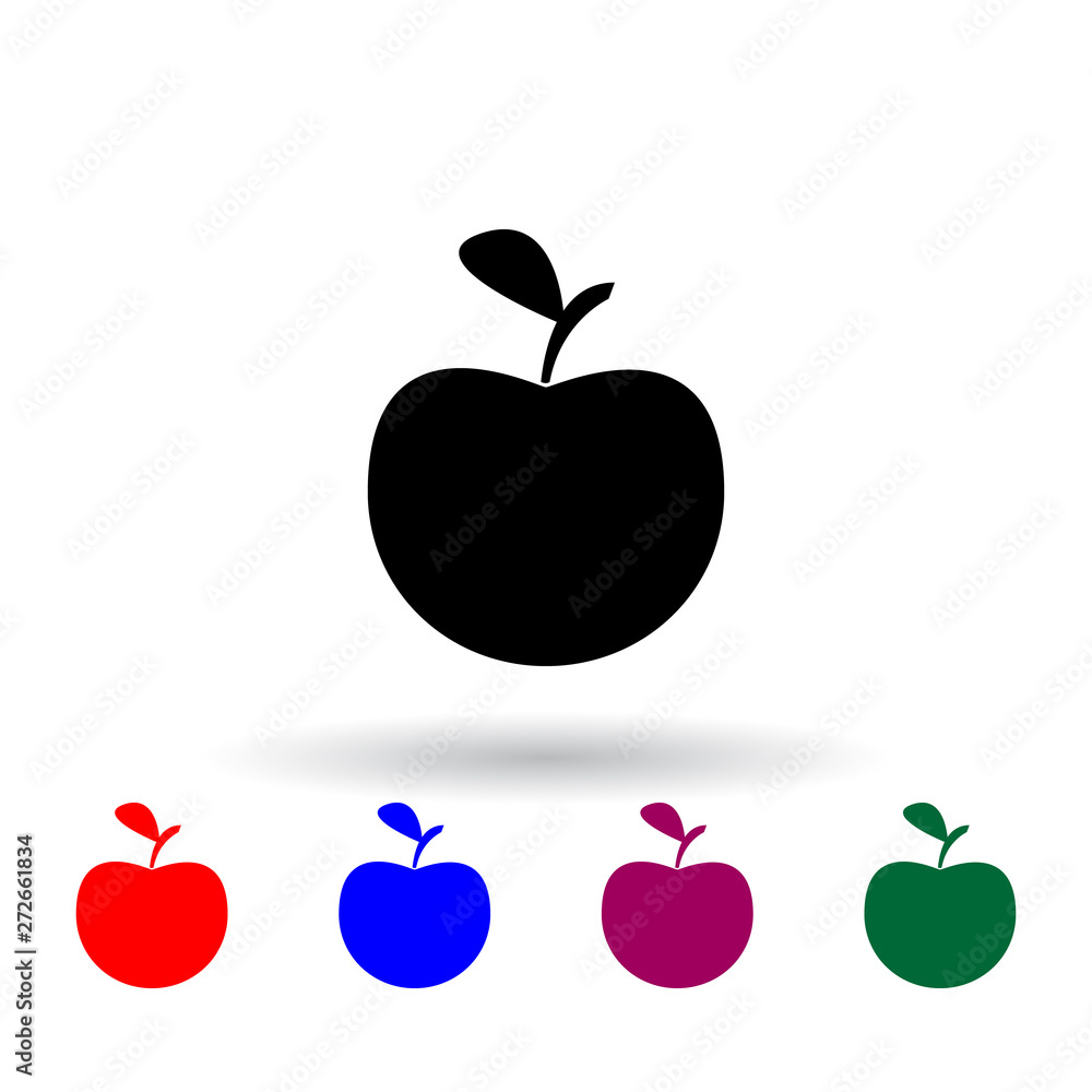 Poster an apple multi color icon. elements of art and painting set. simple icon for websites, web design, m