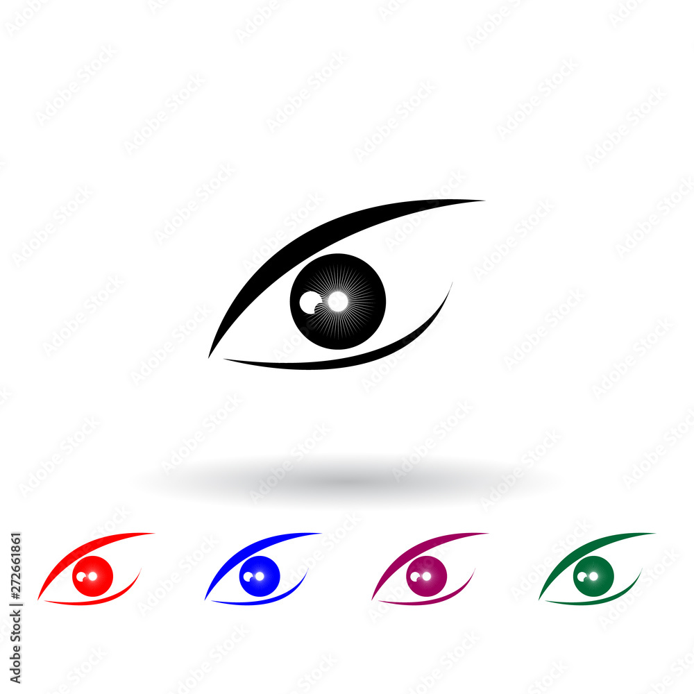 Poster eye multi color icon. elements of art and painting set. simple icon for websites, web design, mobile