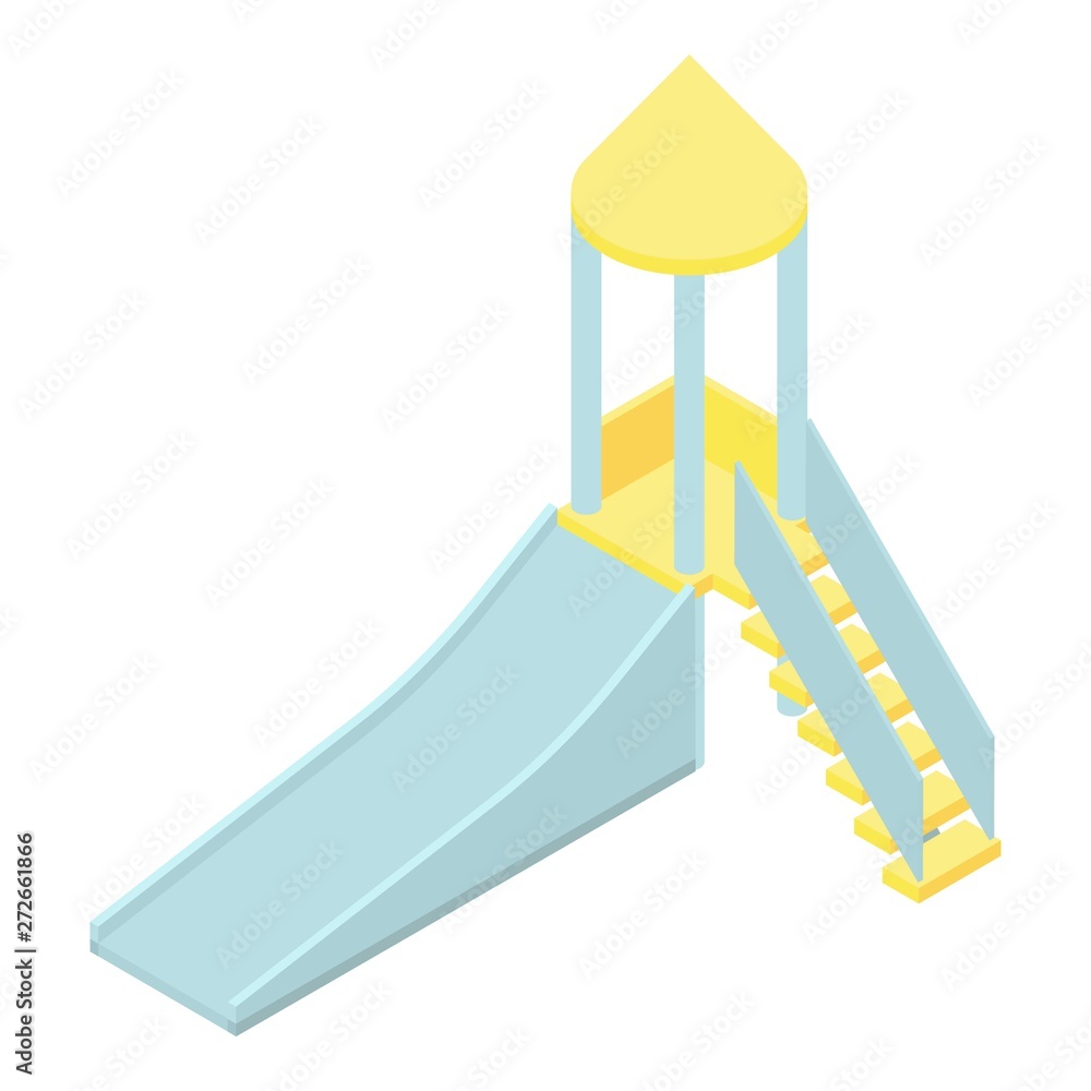 Poster kid slide icon. isometric of kid slide vector icon for web design isolated on white background