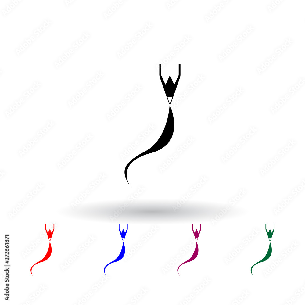 Poster pencil and line multi color icon. elements of art and painting set. simple icon for websites, web de