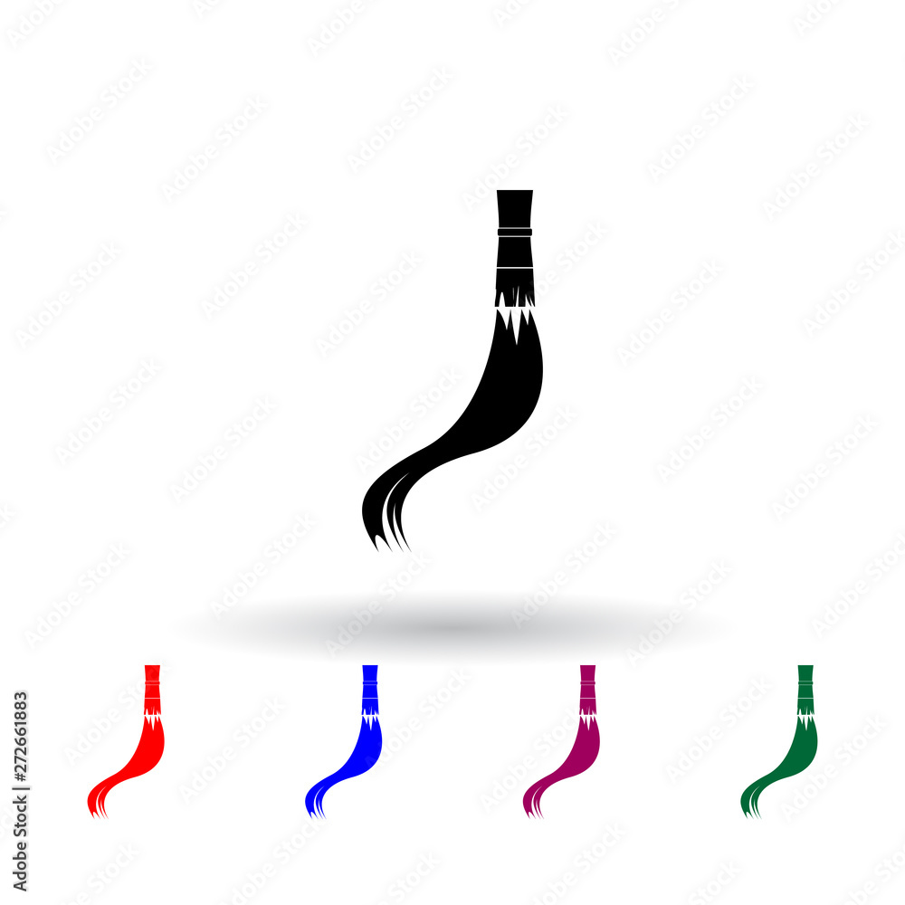 Poster brush and line multi color icon. elements of art and painting set. simple icon for websites, web des