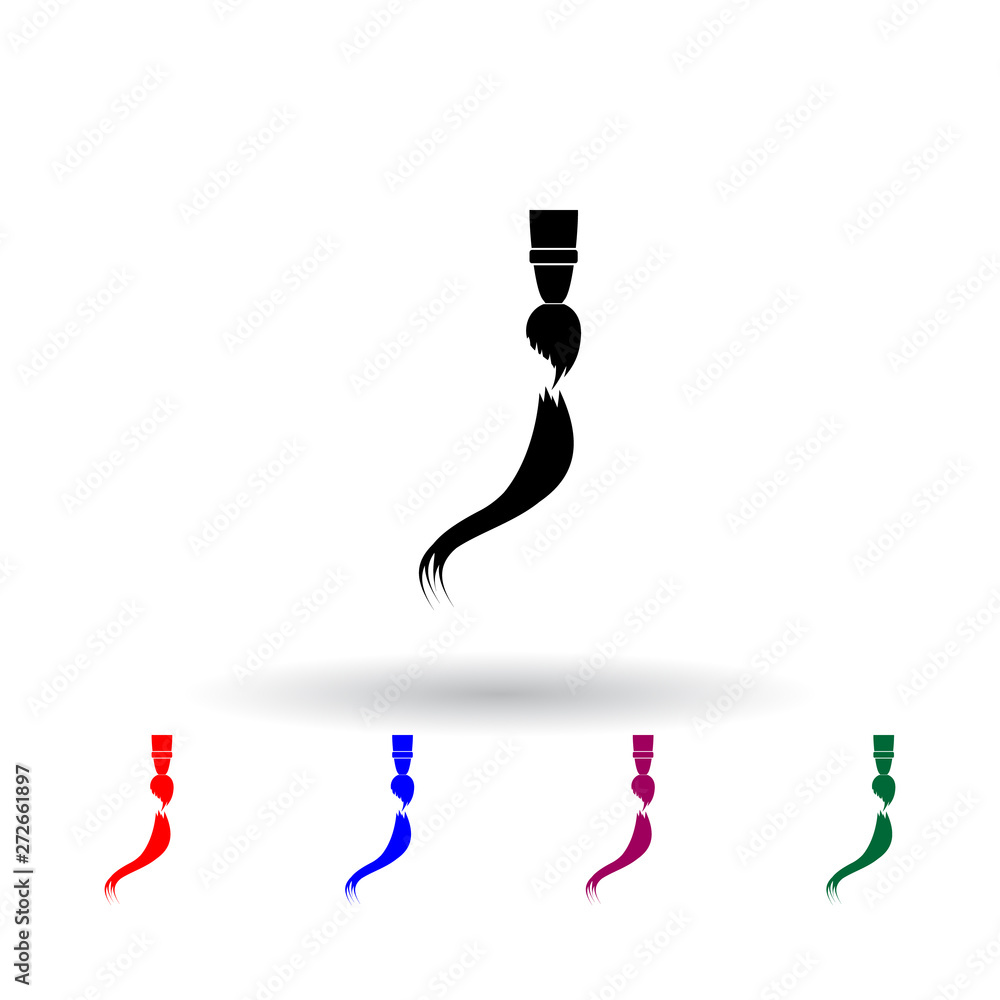 Poster brush and line multi color icon. elements of art and painting set. simple icon for websites, web des