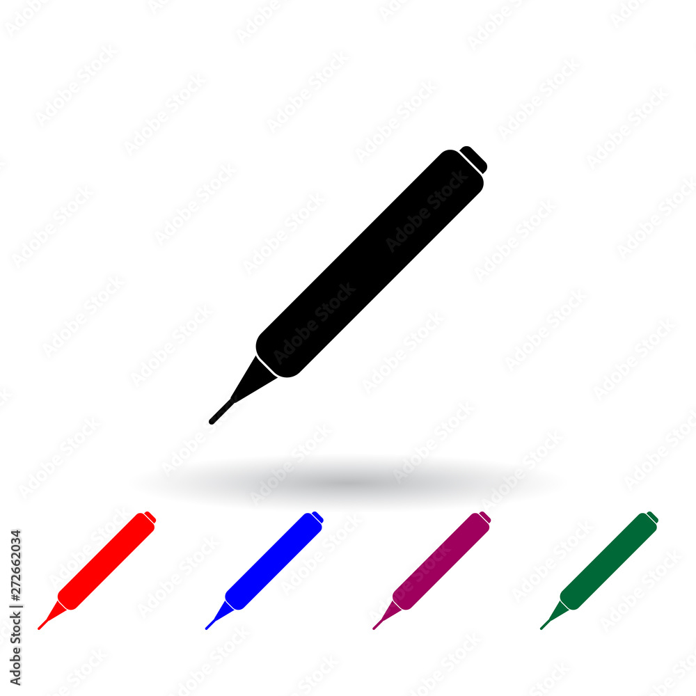 Poster felt-tip pen multi color icon. elements of art and painting set. simple icon for websites, web desig