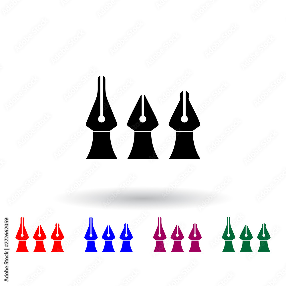 Poster ink feathers multi color icon. elements of art and painting set. simple icon for websites, web desig