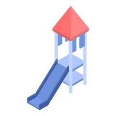 Kid yard slide icon. Isometric of kid yard slide vector icon for web design isolated on white background