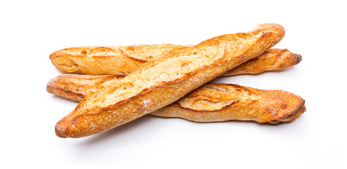 Französisches Baguette isoliert auf Weißem Hintergrund