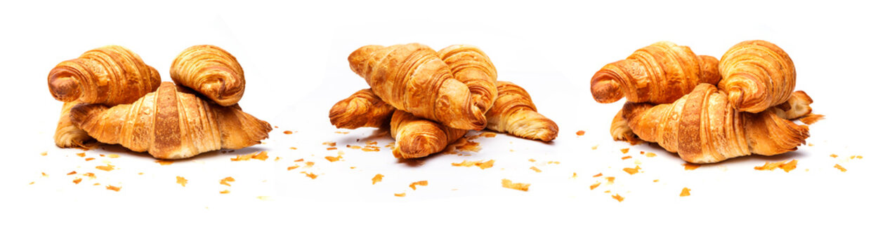 Französische Croissants isoliert auf Weißem Hintergrund