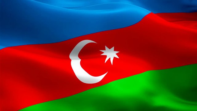 Azerbaijan waving flag. National 3d Muslim flag waving. Sign of Azerbaijan seamless loop animation. Muslim flag HD resolution Background. Azerbaijan flag Closeup 1080p Full HD video for presentation